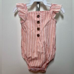 Badgley Mischka Baby Girl Striped Ruffle Romper 3-6M